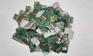 shredded printed circuit board pile