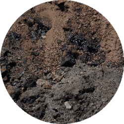 contaminated soil close up